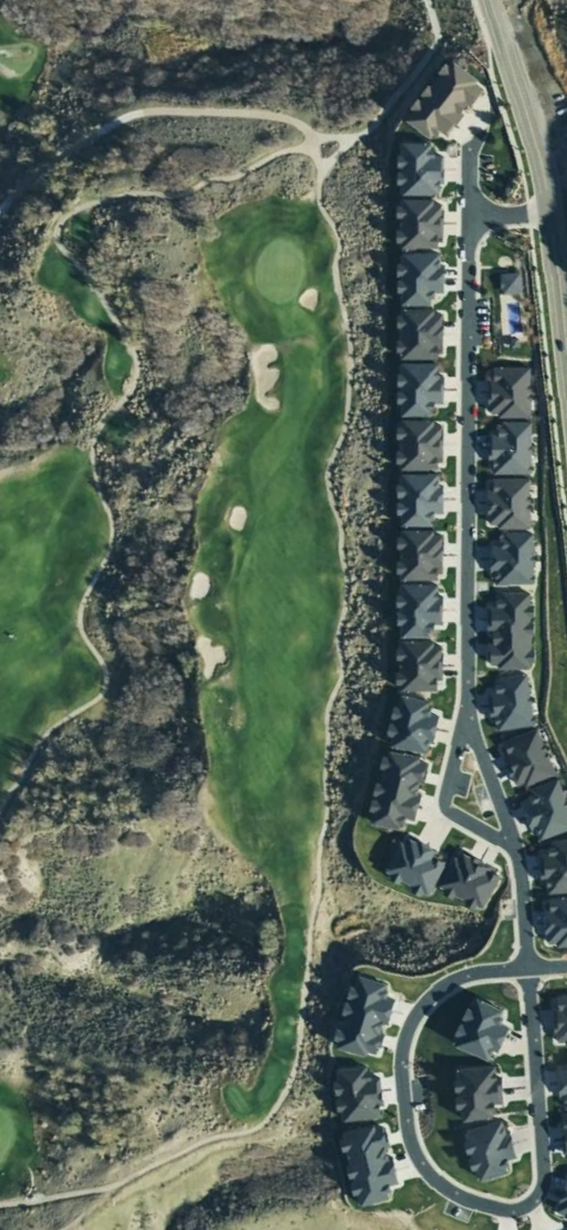 South Mountain GC hole 9 aerial preview, par 4, 440 yards