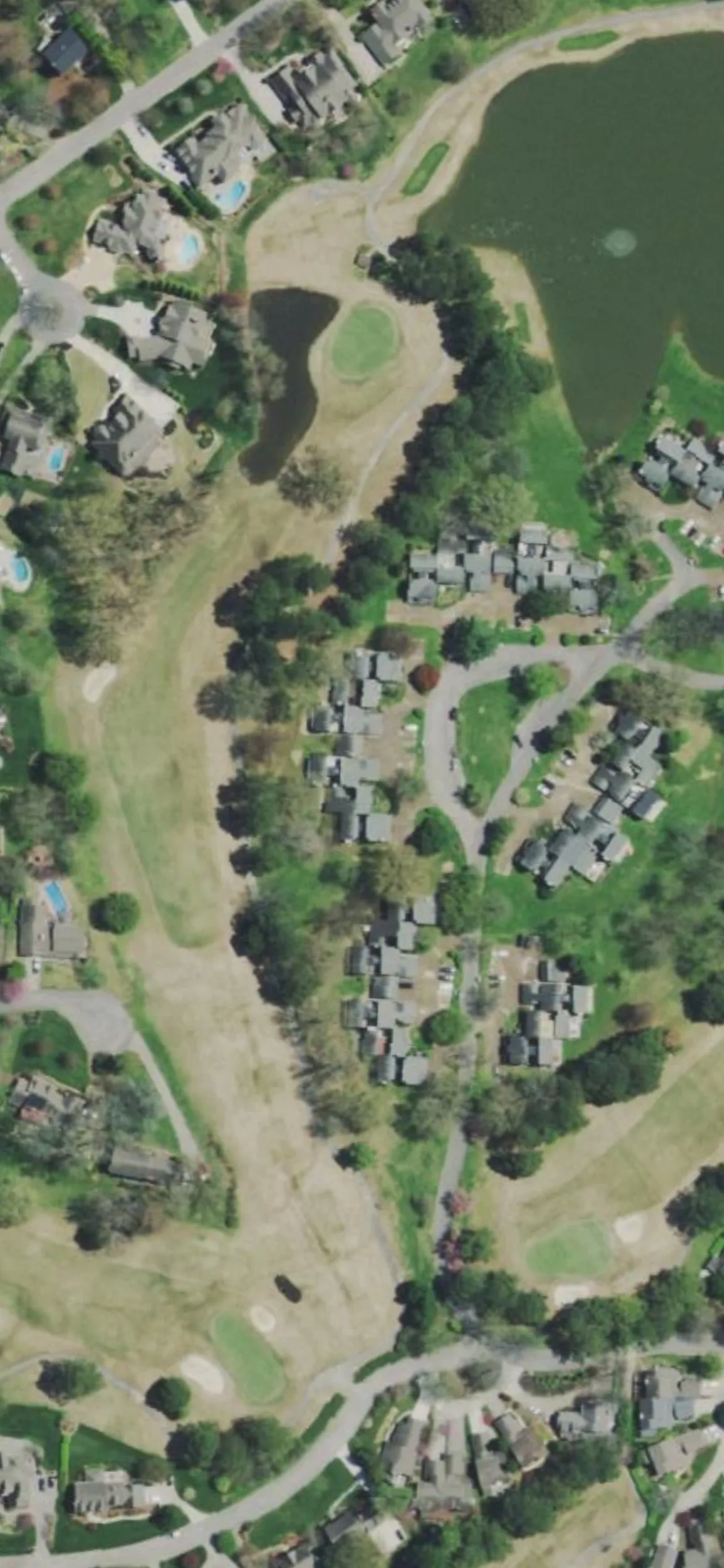 Fox Den Country Club hole 15 aerial preview, par 4, 427 yards