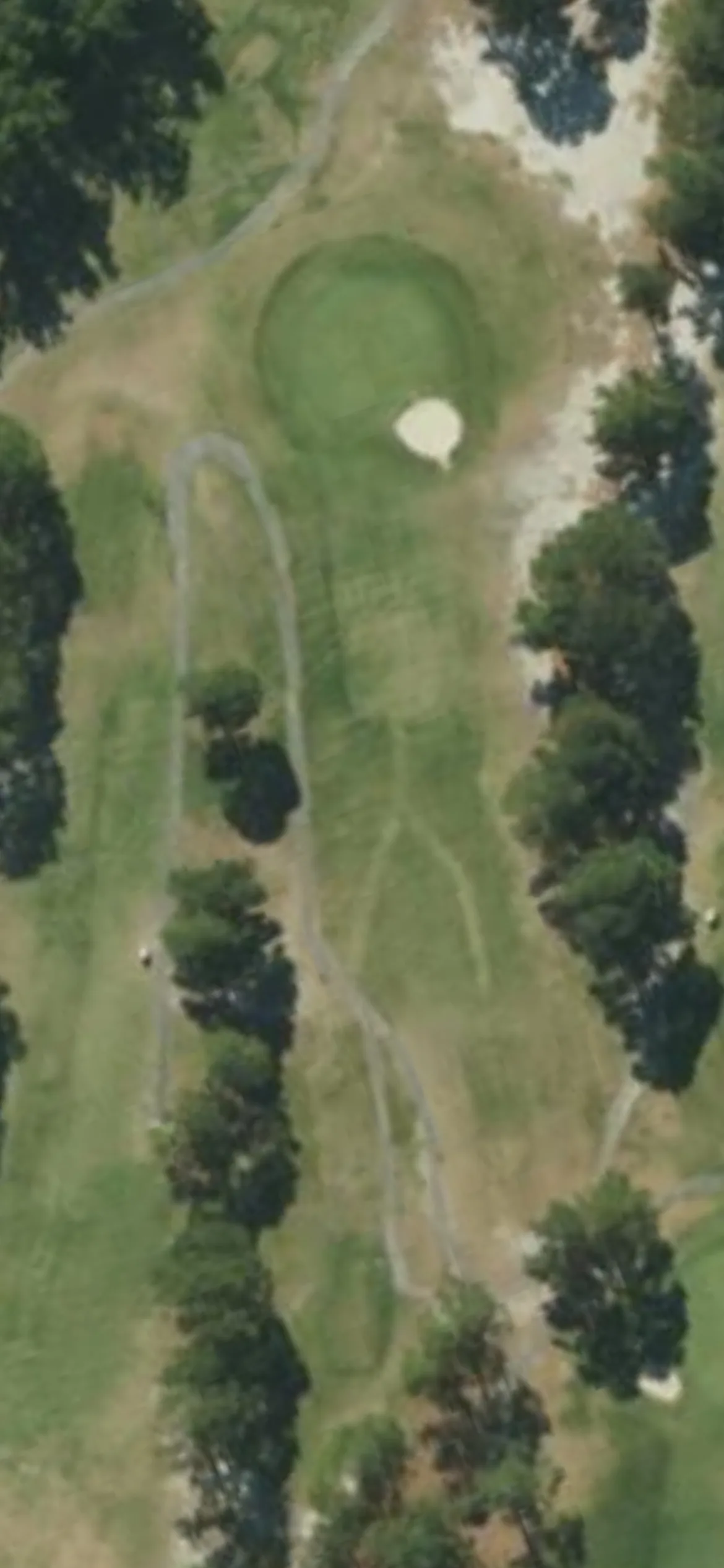 Southern Wayne CC hole 11 aerial preview, par 3, 199 yards