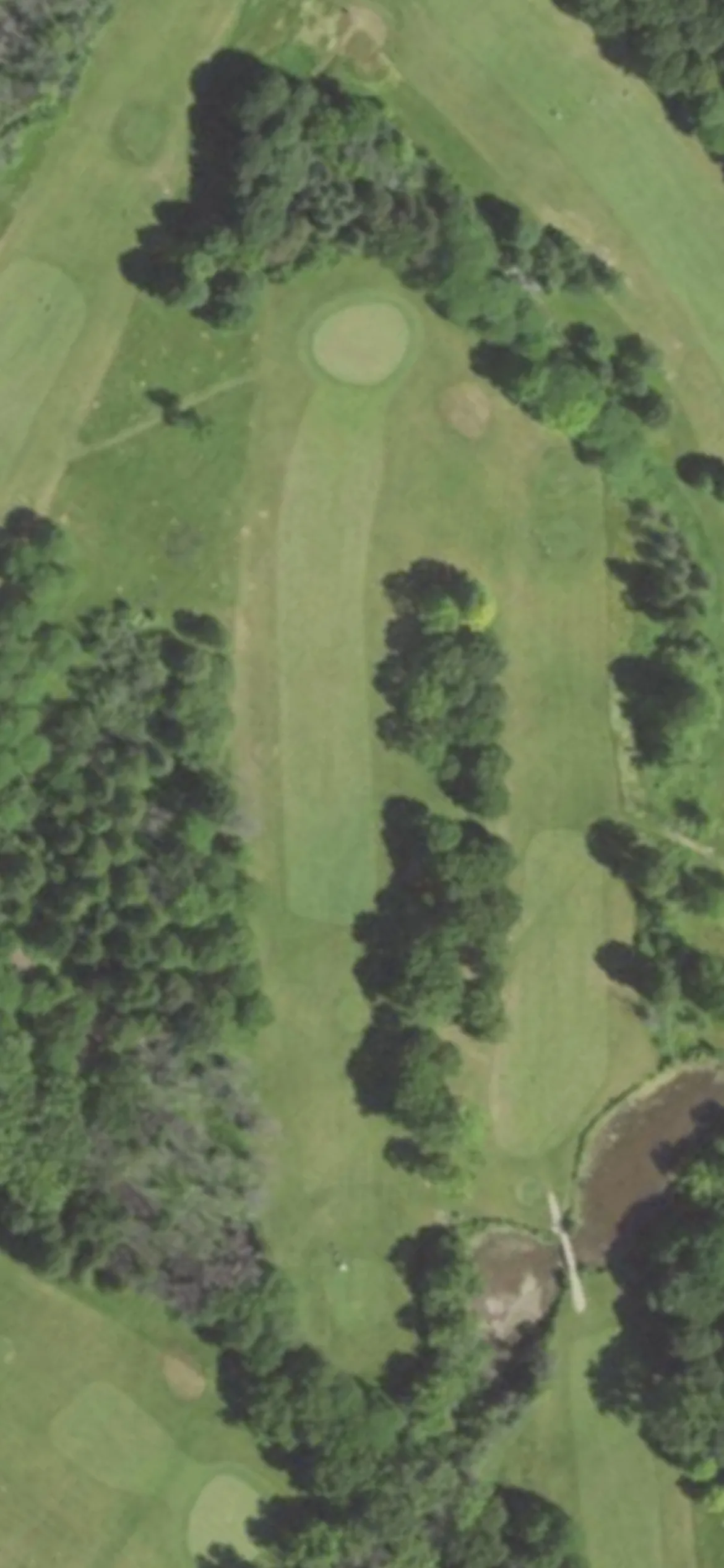 Dretzka Park GC hole 17 aerial preview, par 4, 342 yards