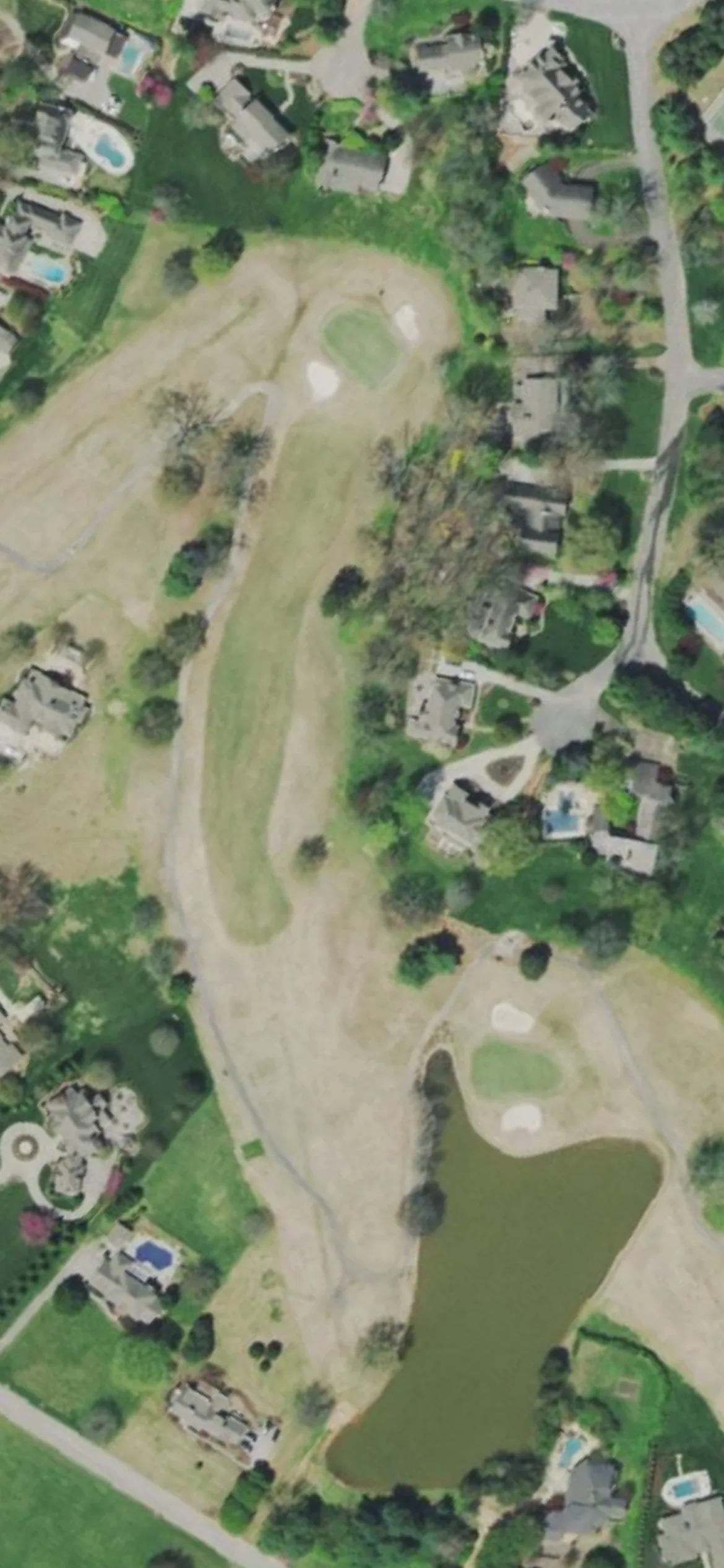Fox Den Country Club hole 3 aerial preview, par 4, 409 yards