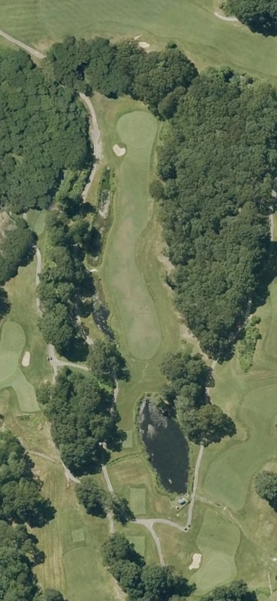George Wright Municipal Golf Course hole 13 aerial preview, par 4, 386 yards